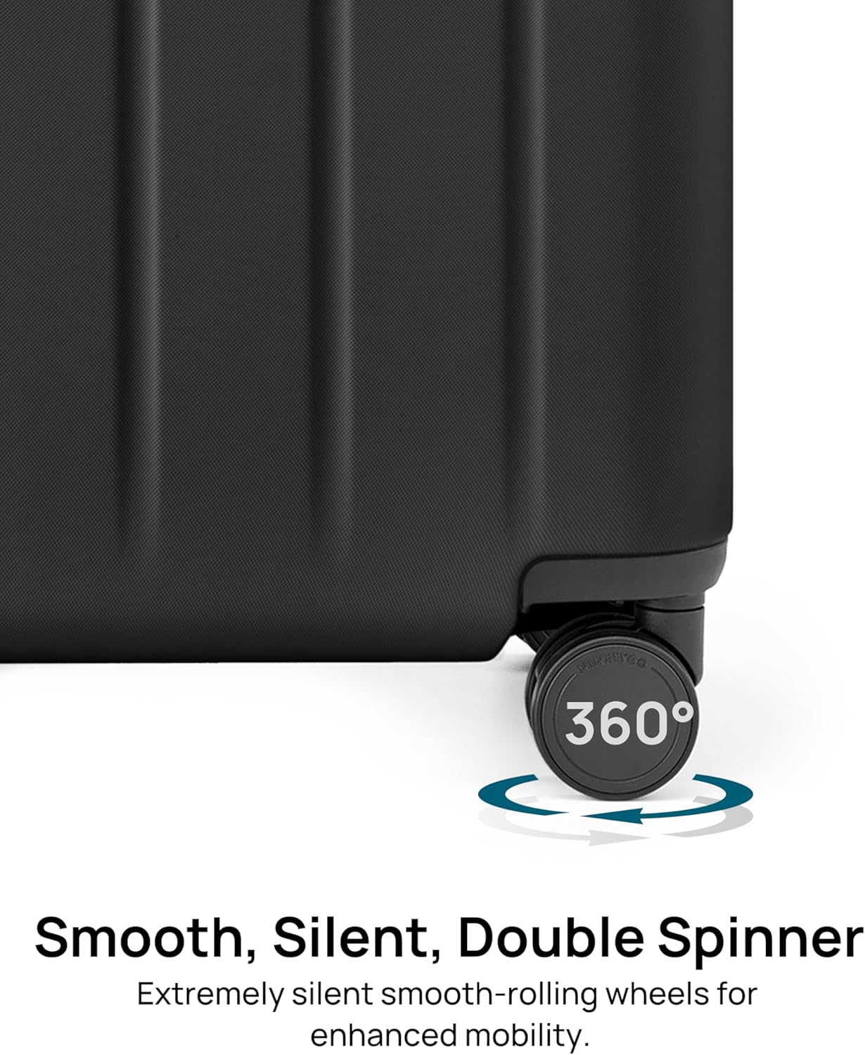 Carry On Suitcase, 20 Inch Carry-On Luggage with Double Spinner Wheels, Dry Wet Separate Design, PC Hard Case Suitcase, Lightweight Travel Luggage, TSA Approved (Black, Danube)