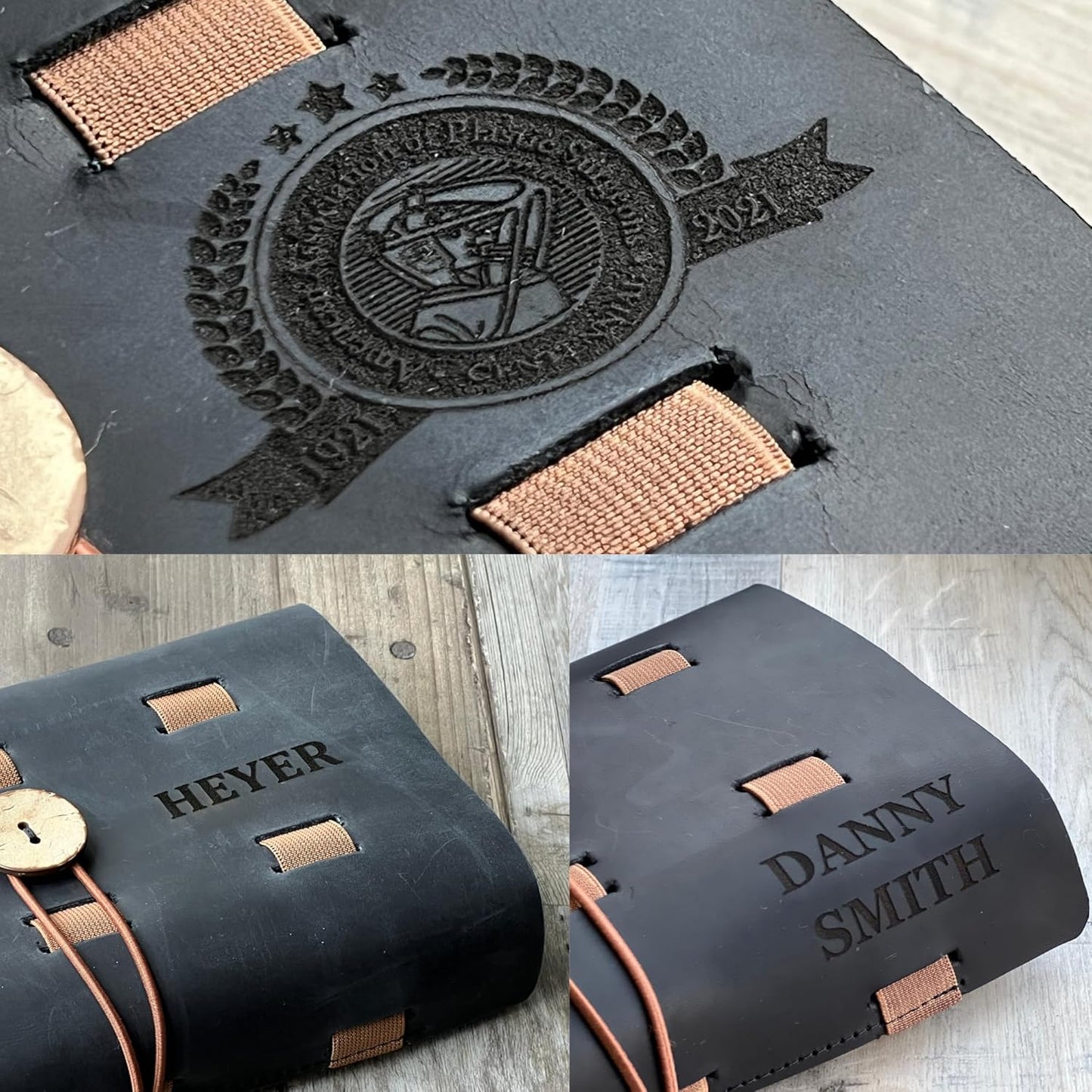 HARDISTON Custom Genuine Leather Electronic Cable Organizer Bag Handmade Travel Cord Organizer Roll Case for Hard Drives, Cables, Charger, Phone, USB, SD Card