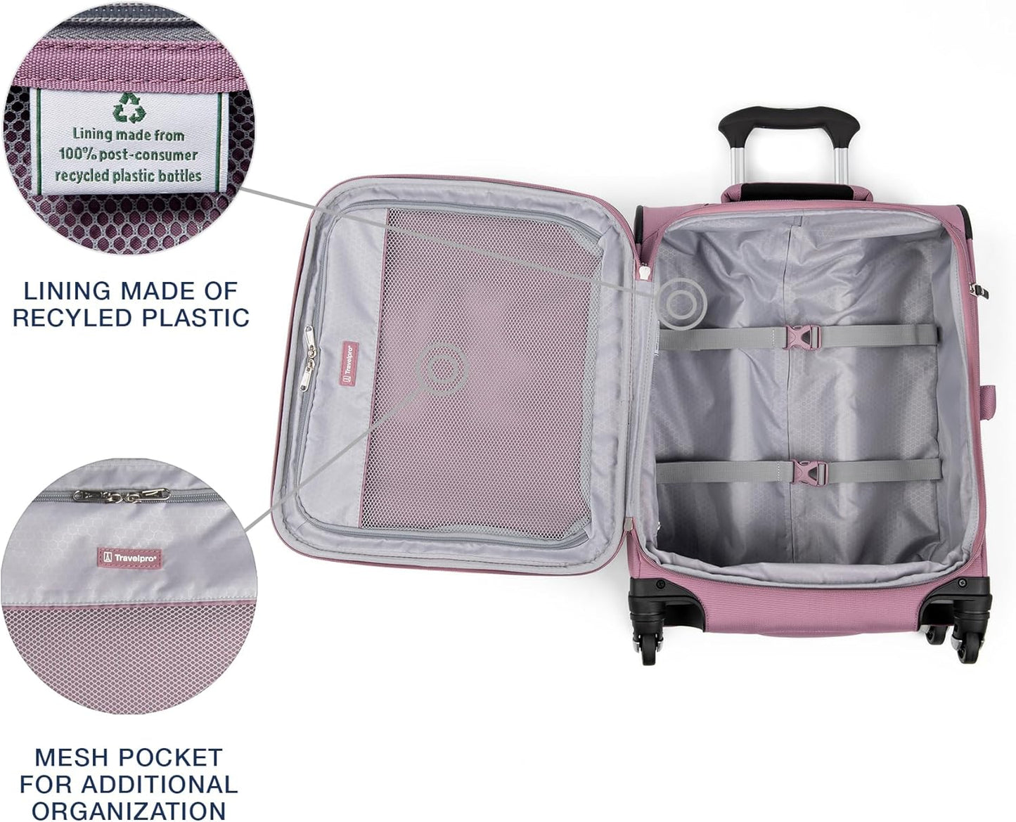 Travelpro Maxlite 5 Softside Expandable Carry-On Luggage with Spinner Wheels, Lightweight, 19-Inch — Orchid Pink Purple