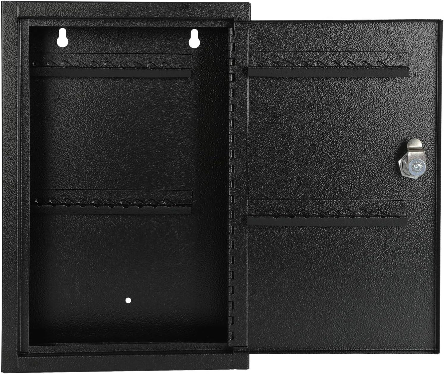 KYODOLED Key Storage Lock Box Wall Mount, Locking 40 Key Cabinet Holder Box with Key Lock, Hooks & Labels, 2.5" D x 8.1" W x 12.1" H
