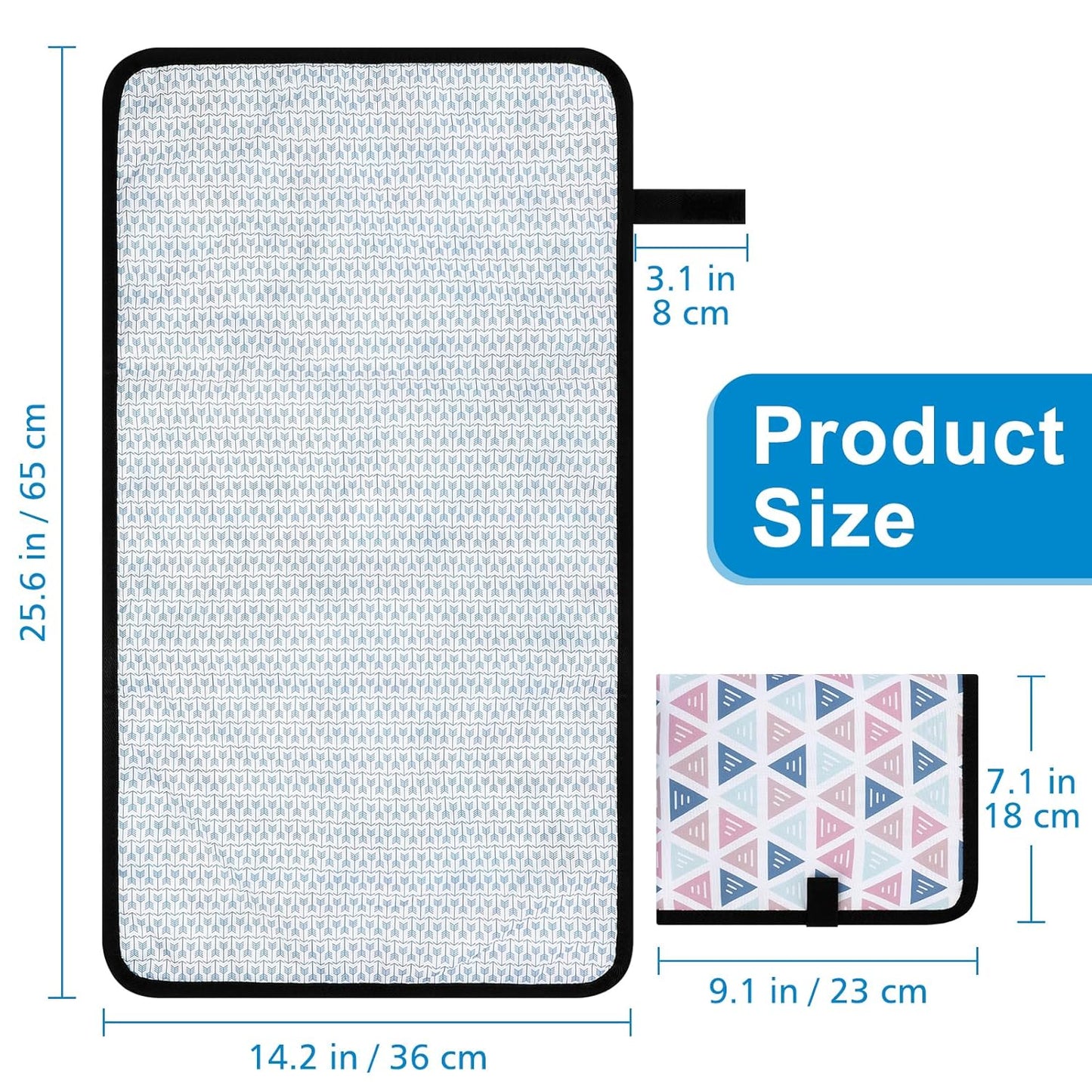 Accmor Portable Diaper Changing Pad, Waterproof Baby Changing Mat, Foldable Portable Travel Changing Pads for Baby, Triangle
