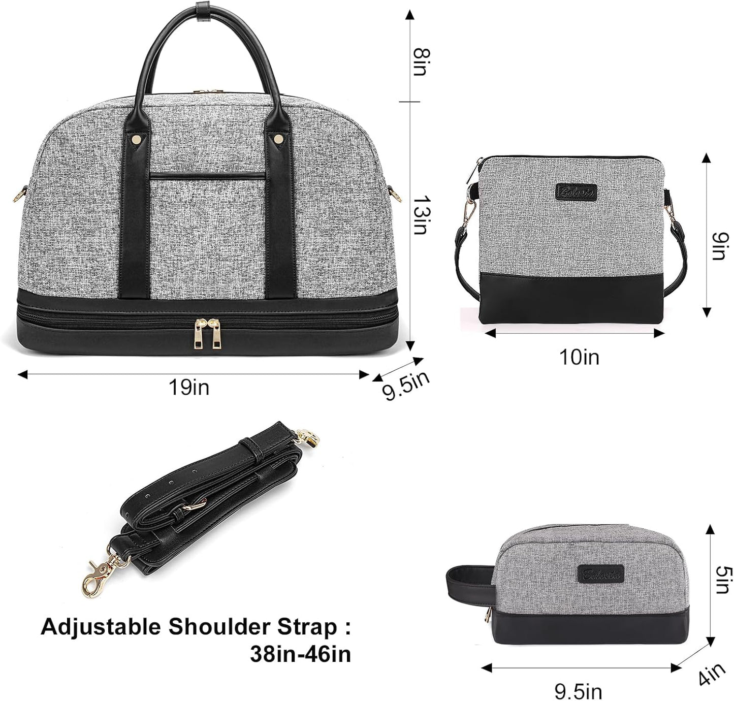 Weekender Bag for Women Canvas Overnight Bag Large Travel Tote Bag Carry on Shoulder Duffle Bag With Shoe Compartment,Perfect for Travel/Daily Use/Birthday Gift …