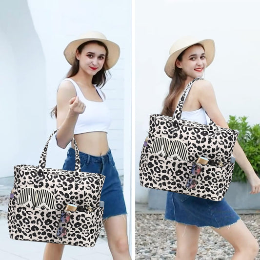 Waterproof Beach Tote Pool Bags for Women Ladies Extra Large Gym Tote Carry On Bag With Wet Compartment for Weekender Travel