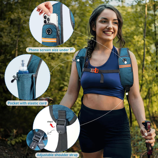 FIORETTO 15L Hiking Backpack for Women Men Mini Packable Backpack Lightweight Small Daypack for Camping Travel Outdoor, Turquoise