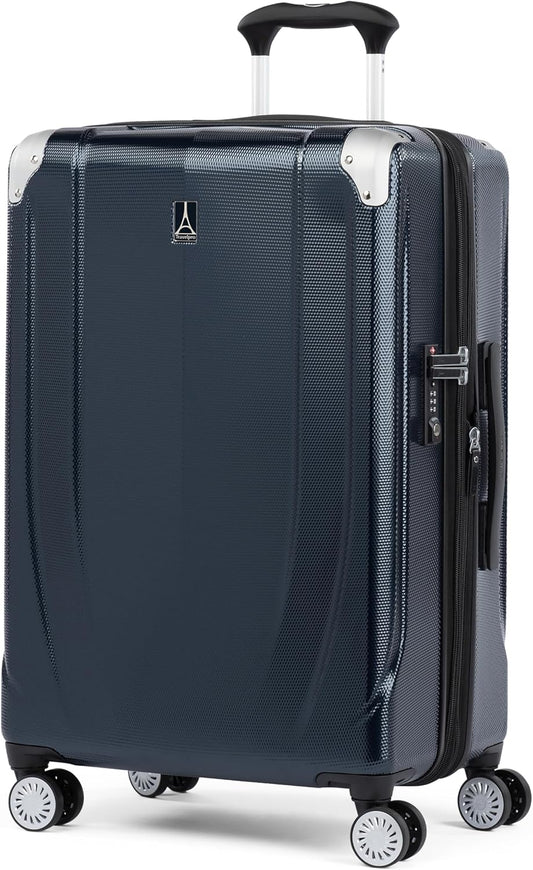 Travelpro Pathways 3 Hardside Expandable Luggage, 8 Spinner Wheels, Lightweight Hard Shell Suitcase, Checked Medium 25 Inch, Royal Blue