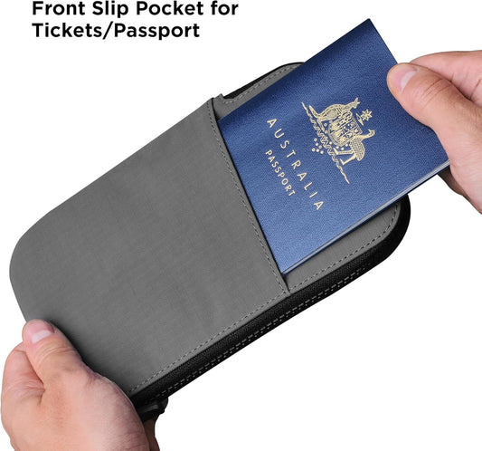 ALPAKA Zip Travel Wallet - Store Your Travel Accessories Efficiently - 3 Internal Pockets For Your Passport and More - 2 Card Slots - Made From Recycled and RFID-Protective Material
