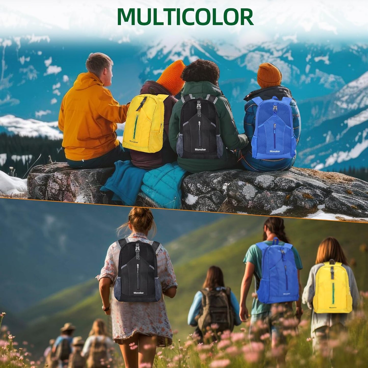 Ultralight 20L Foldable Backpack, Multi-Pocket Design, Compact to Palm-Sized, Ideal for Hiking, Travel & Daily Use