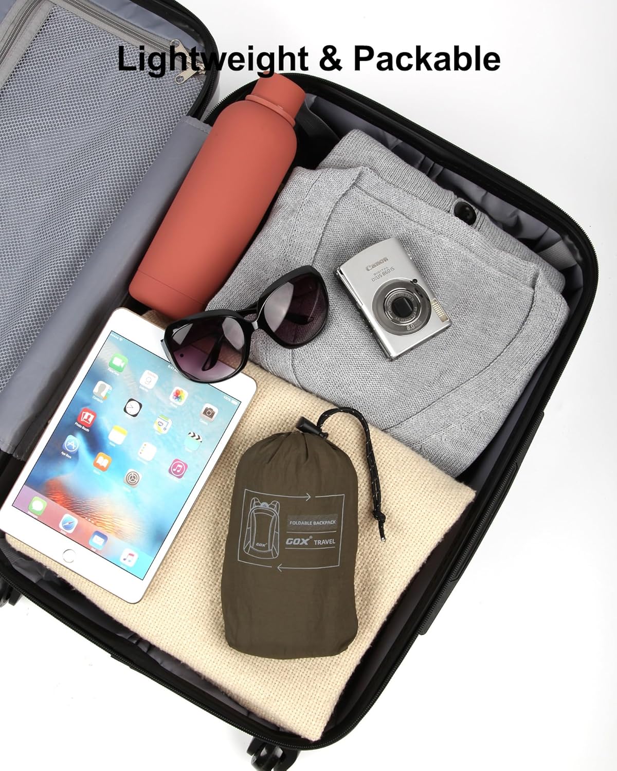 GOX Foldable 20l Backpack For Travel Lightweight Hiking Packable Daypack for Men Travel Camping Outdoor Bag Women (Jasper)