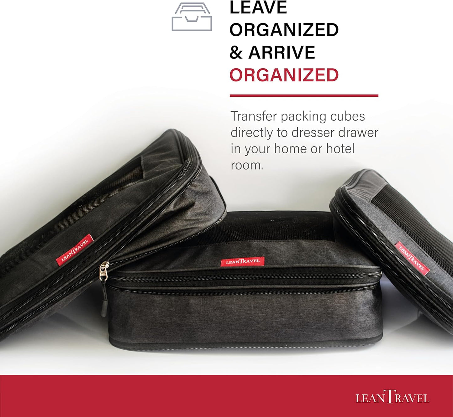 Compression Packing Cubes for Travel Organizers with Double Zipper, LeanTravel