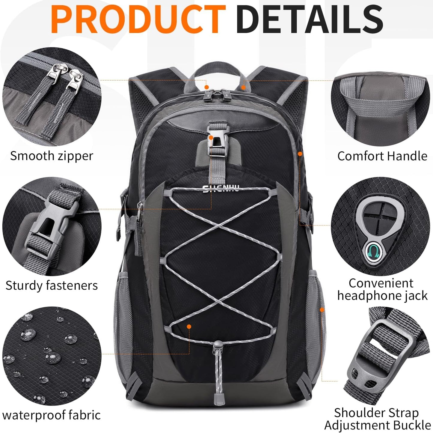 40L Hiking Backpack Lightweight Daypack Waterproof Travel Camping Backpack for Men Women Sport Packable