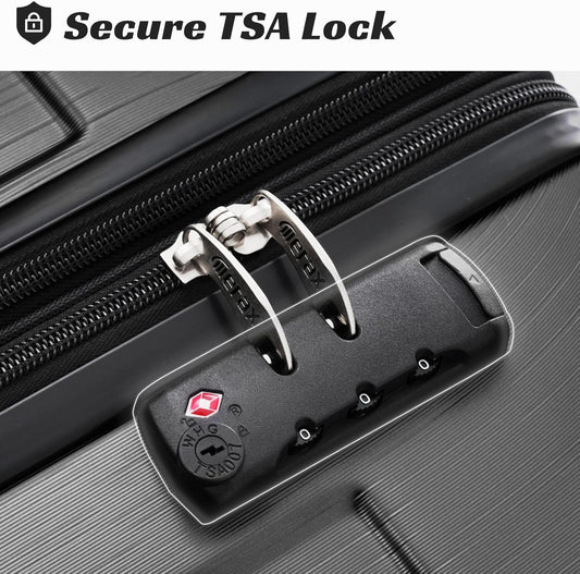 Merax 24 Inch Expandable Checked Luggage, Hardshell ABS Medium Suitcase with Spinner Wheels, TSA Lock, Lightweight Travel Suitcase for Long Trips and Vacations