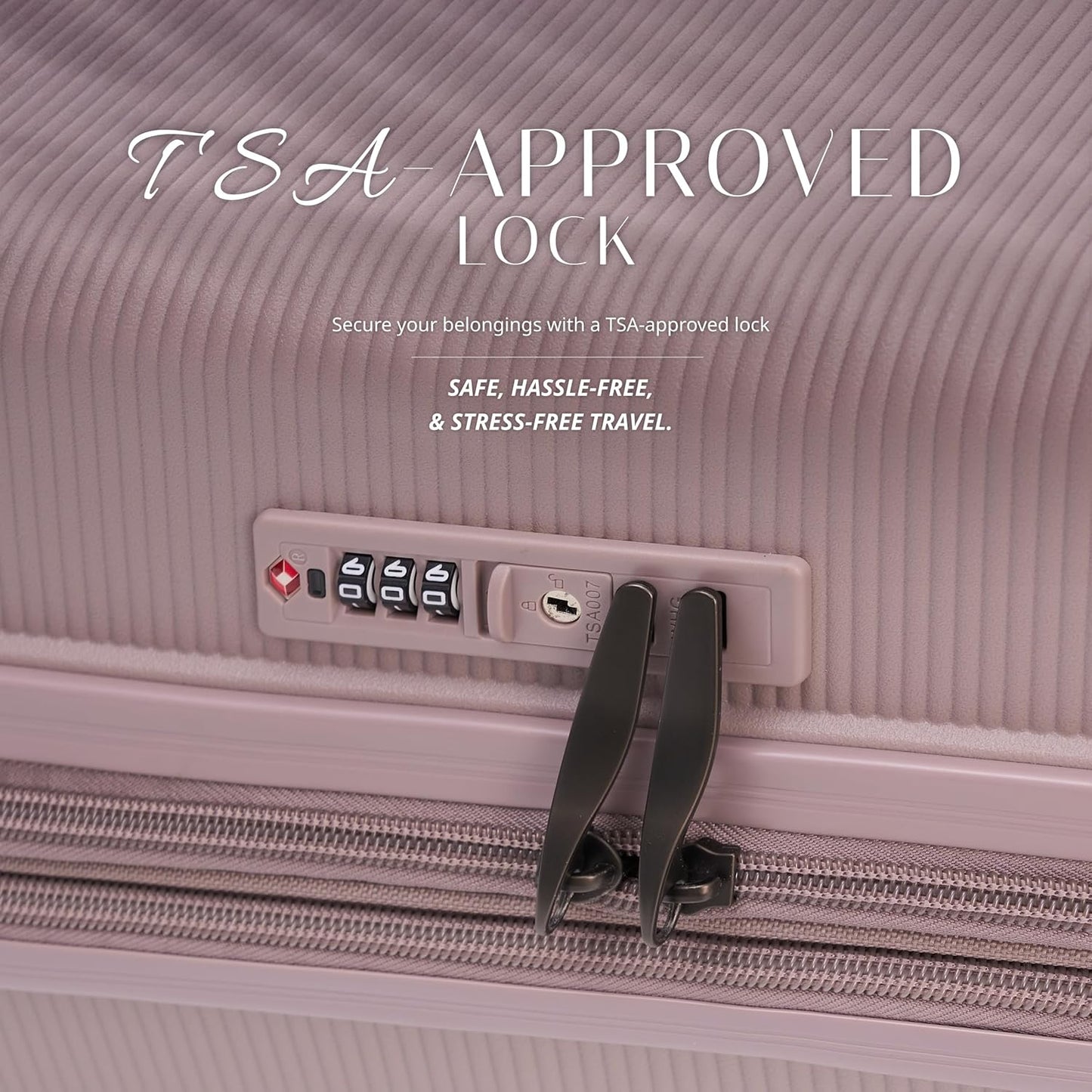 Verage Florence Hardside Carry-On Luggage with Spinner Wheels, Lightweight Expandable Suitcase with TSA Lock, Artist-Inspired Stylish Travel Luggage for Women, 20-Inch, Rose Blush