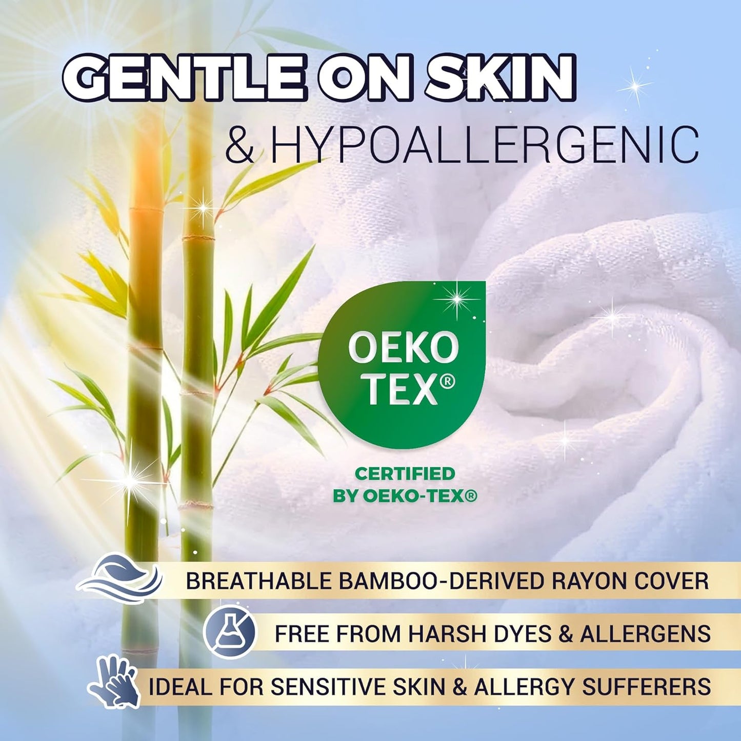 Royal Therapy King Memory Foam Pillows 2-Pack - Shredded Memory Foam Pillow for All Sleep Positions - Medium Firm Pillow with Adjustable Loft, Bamboo Rayon Cover, CertiPUR-US, Oeko-TEX Certified