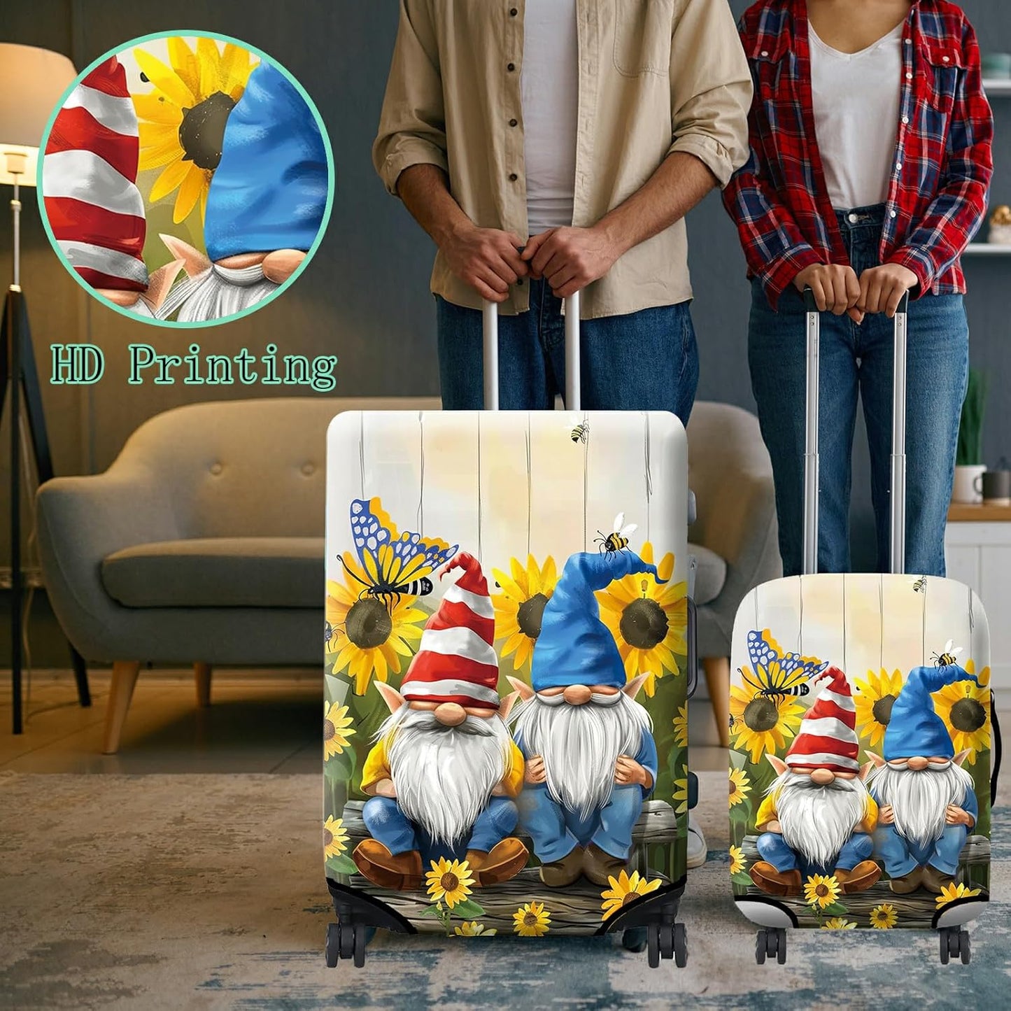 Luggage Cover Plus - Suitcase Protector with Concealed Zipper, Washable Elastic Cloth, Dustproof, Anti-Scratch for 26-28 inch Luggage (L)