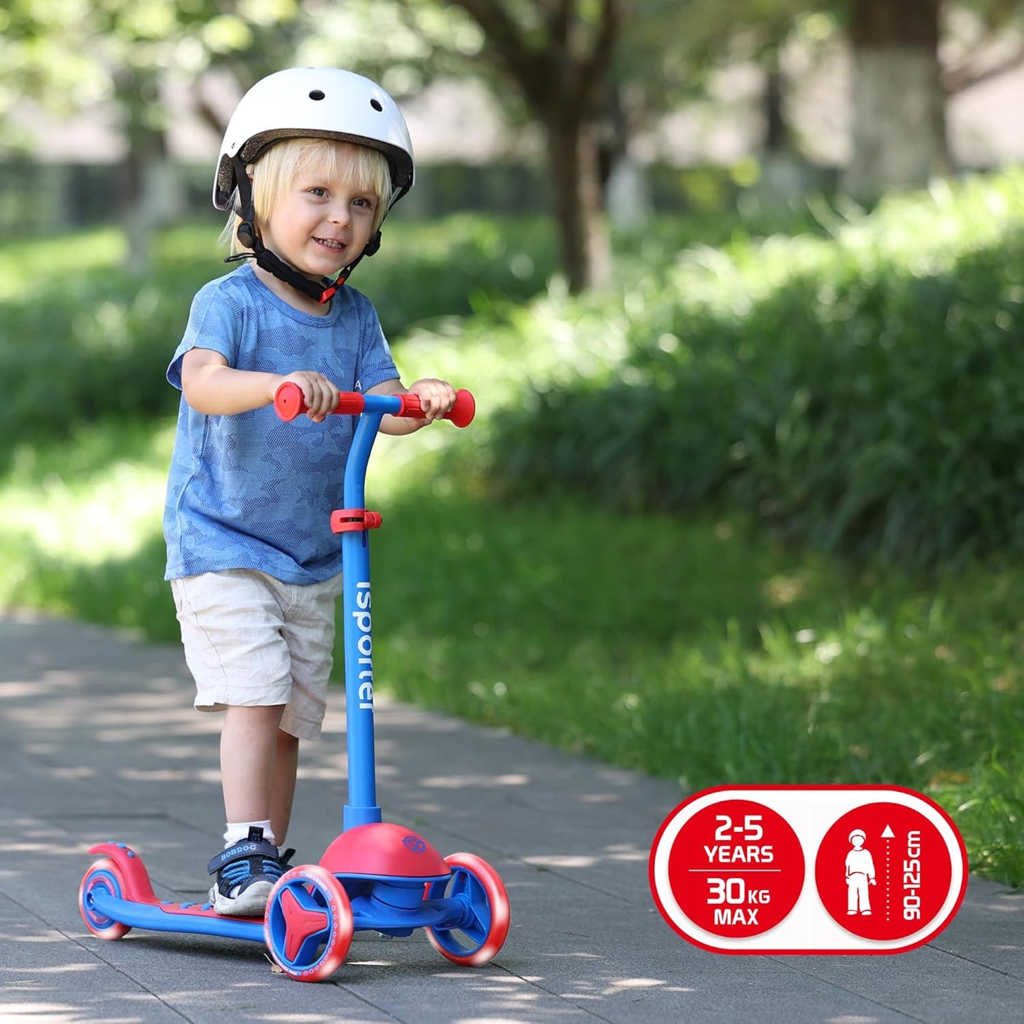 iSporter Luggage Scooter for Kids Ages 2-5 | Ride-On Suitcase Scooters for Boys Girls | Foldable & Height Adjustable, 110lbs Max