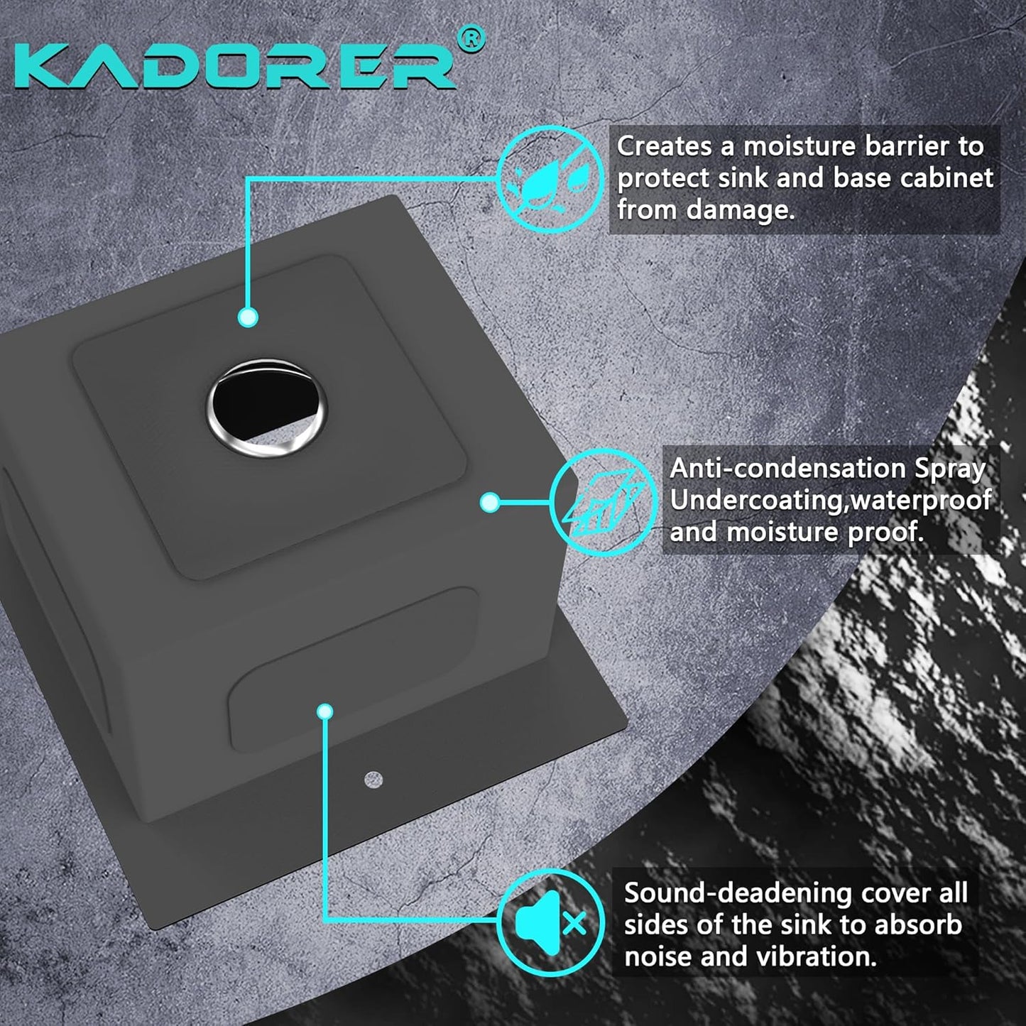 15 x 15 Inch Black Drop In Kitchen Sink - Single Bowl Topmount Bar Prep Sink, 18 Gauge Stainless Steel with Grid and Basket Strainer