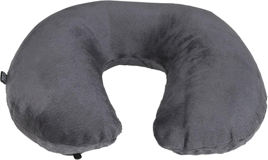 Lewis N. Clark Compact Portable Adjustable and Inflatable Cervical Neck Pillow for Travel, Gray, One Size