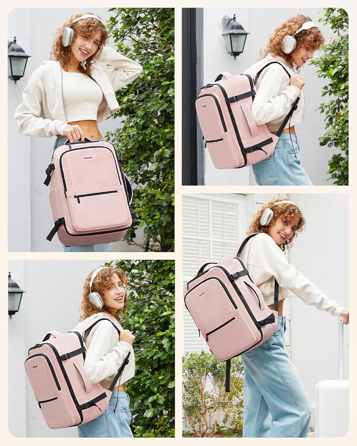 LOVEVOOK Travel Backpack for Women & Men, 40L Large Carry On Backpack Airline Approved, TSA Personal Item Weekender Bag, Water Resistant Laptop Backpack with 3 Packing Cubes for Travel Essentials