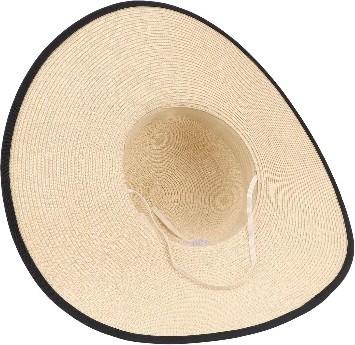 DRESHOW Beach Hats for Women Big Straw Wide Brim Summer Hat Floppy Foldable Roll up Cap Sun Hat UPF 50+