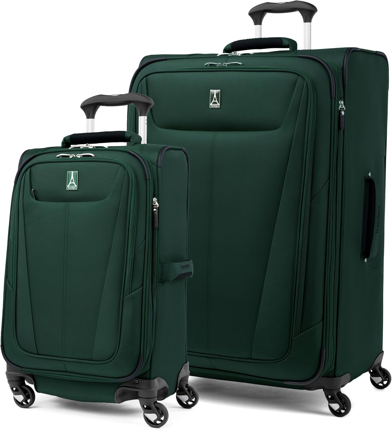 Travelpro Maxlite 5 Softside Expandable 2-Piece Luggage Set — Carry-On and Large Checked Luggage — Forest Green