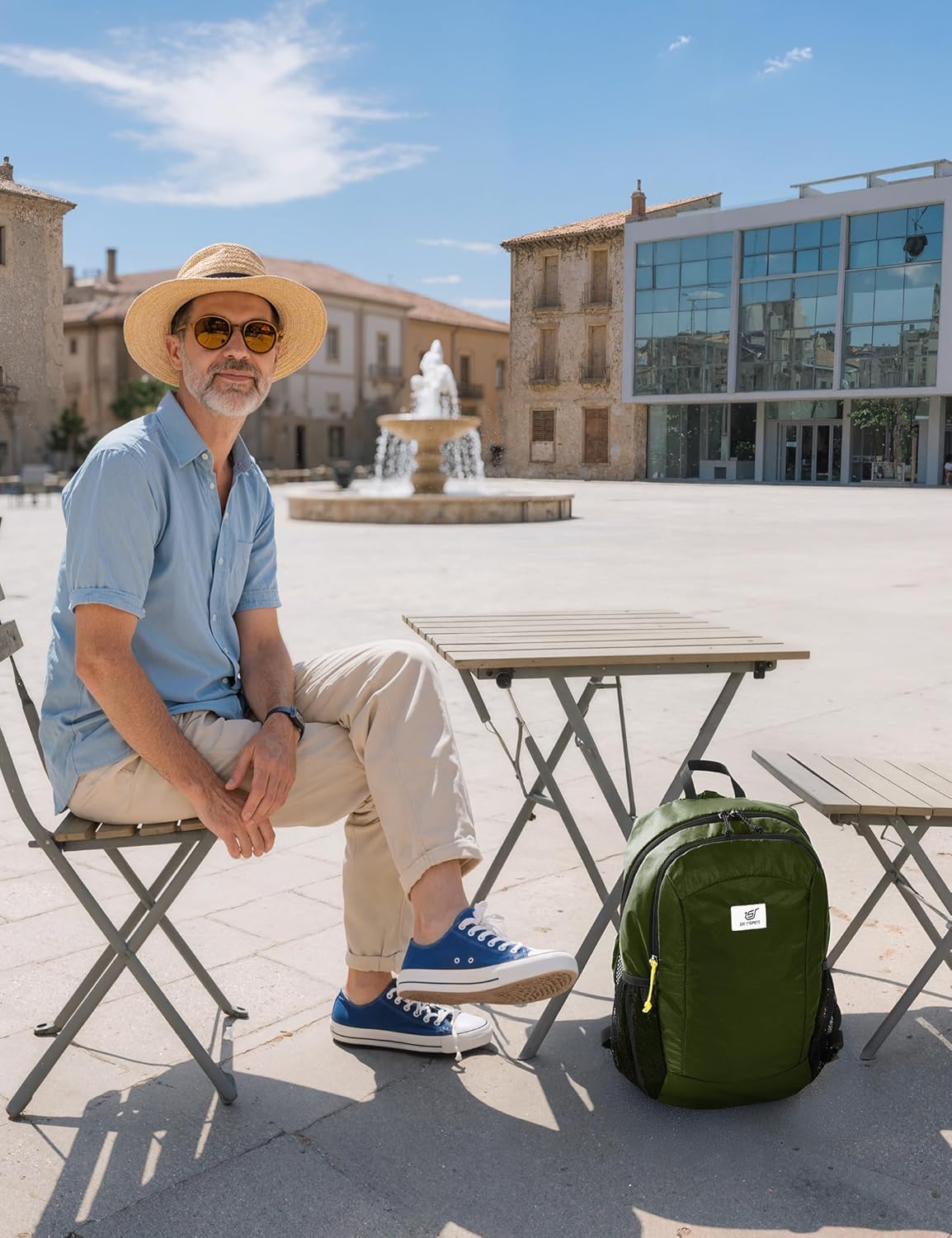 SKYSPER 16L Hiking Backpack Lightweight Small for Women Men, Foldable Packable Daypack - Travel Camping Backpack, Outdoor Hiking Bag (Armygreen)