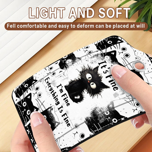 2 Pcs Funny Cat Luggage Tags for Suitcase, Leather Luggage Tags Cute, Privacy Cover ID Label with Stainless Steel Loop & Address Card, Cute Cat Travel Bag Tag Luggage Accessories for Suitcases