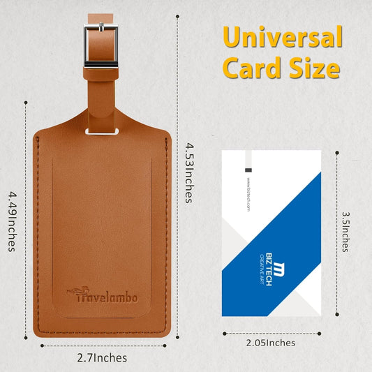 8 Pack Leather Luggage Travel Bag Tags by Travelambo