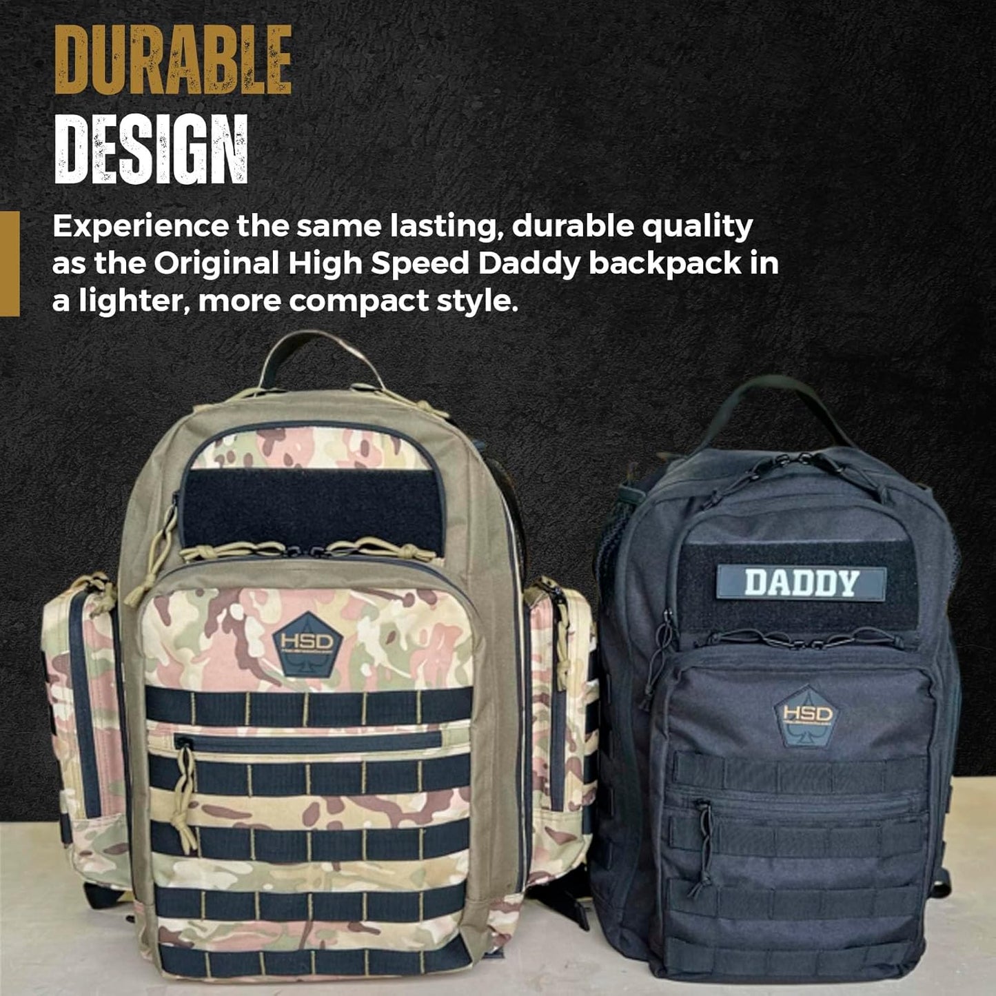 HighSpeedDaddy - Baby Diaper Backpack, Military-Grade, Waterproof, Compact Baby Travel Bag with Diaper Changing Mat