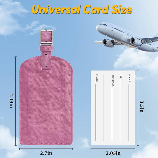 3 Pack Luggage Tags for Suitcases, TSA Approved Bag Tags, Baggage Tags with Privacy Protection, Travel Essentials Luggage Accessories, Purple