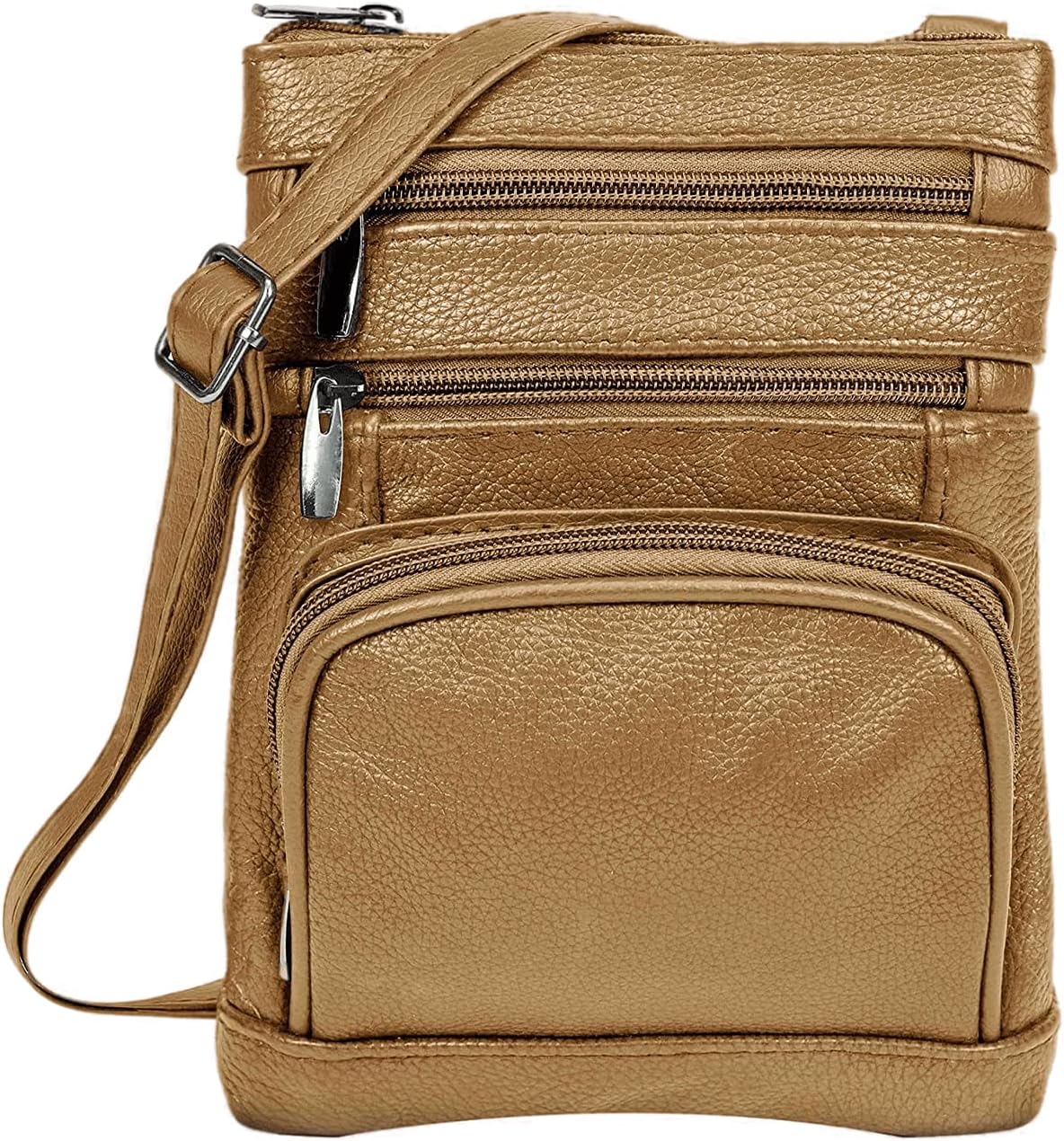 Krediz leather Crossbody Purses for Women, Multi Pocket Crossbody Purse with Adjustable Strap, Soft & Durable Leather Purse