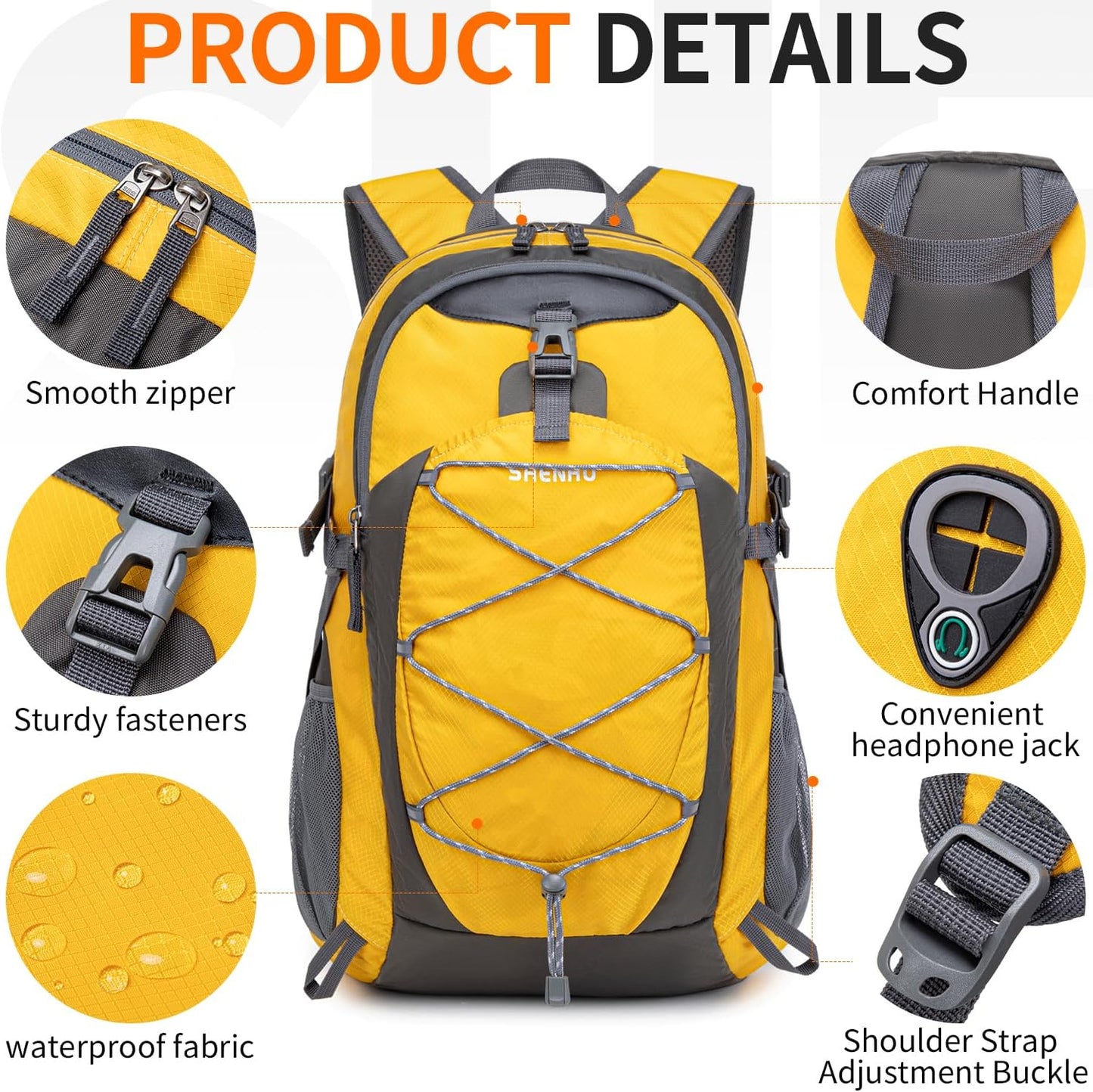 40L Hiking Backpack Lightweight Daypack Waterproof Travel Camping Backpack for Men Women Sport Packable