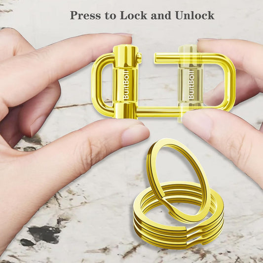 Key Chain, Heavy Duty Lock Key Ring Keychain Clip Key Holder Organizer for Home Car Keys Women Men