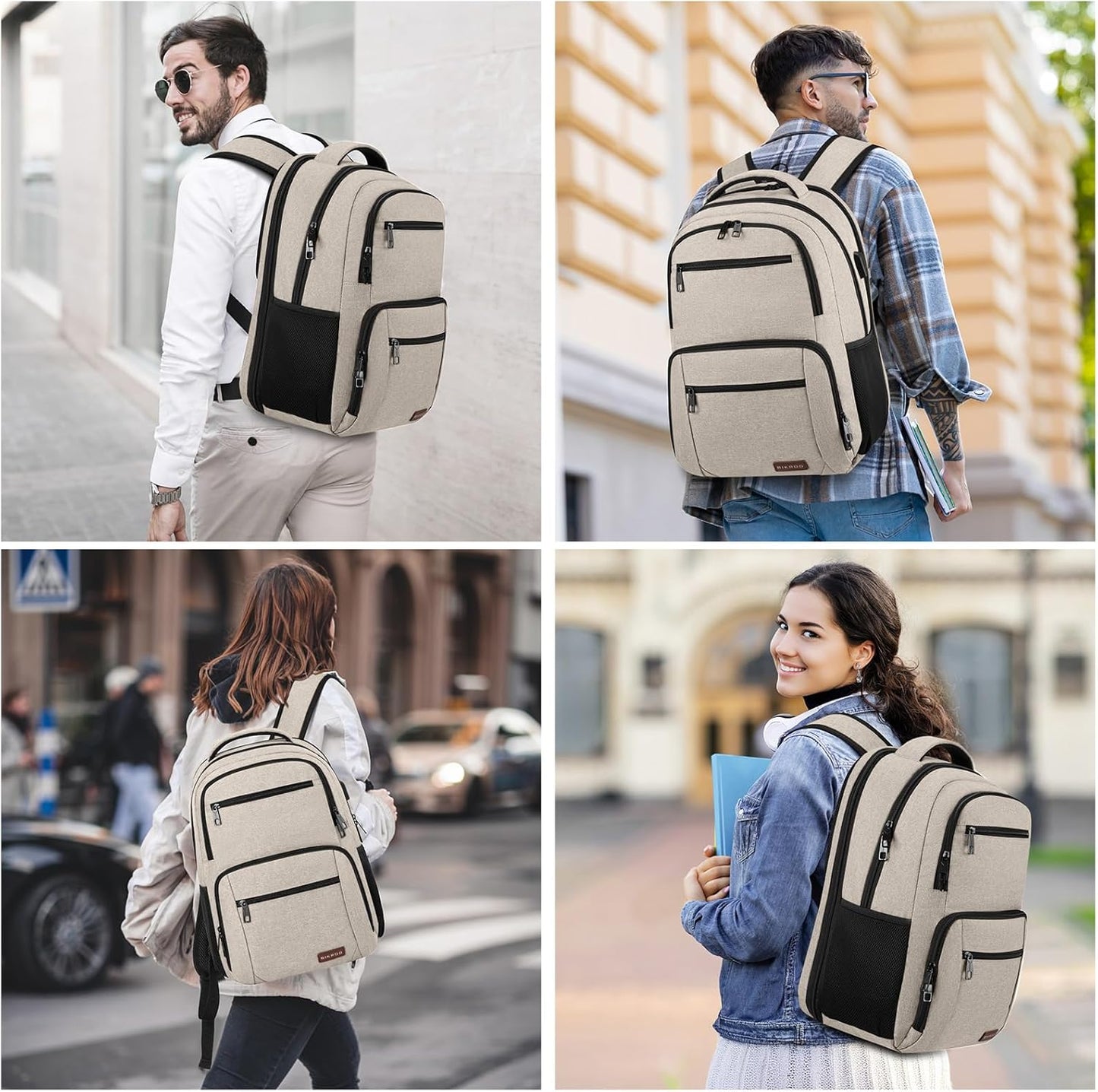 Backpack for Girls Women, School Backpack for Teen Boys, Lightweight Casual High School Bookbag, Daily-use Travel Laptop Backpack with USB Charging Port Fits 15.6 Inch Notebook