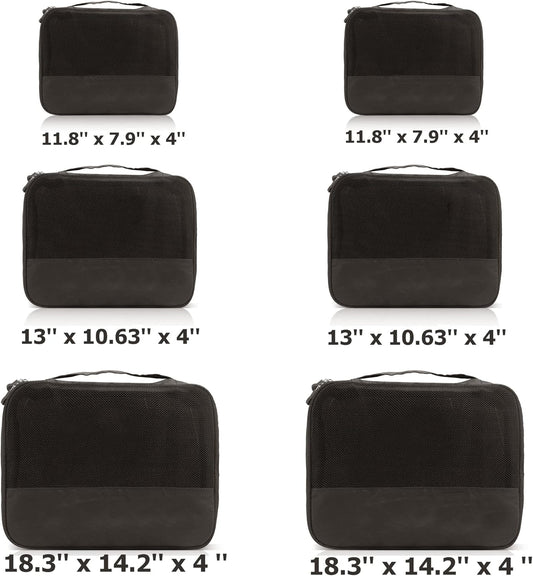 DoubleTrip Packing Cubes for Suitcases Carry on Luggage Organizer 6 Set Travel Accessories Lightweight Storage Bag Space Saver Clothes Pouch Large