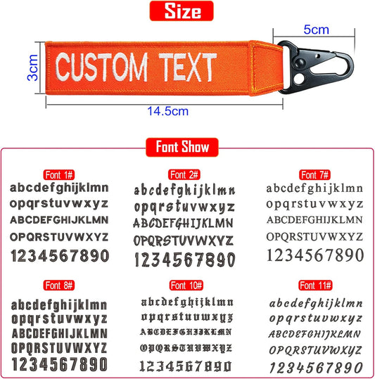 Custom Luggage Tags, Custom Personalized Luggage tag Name, Embroidery Key Ring Accessories for Car, Luggage, Crate,Gear