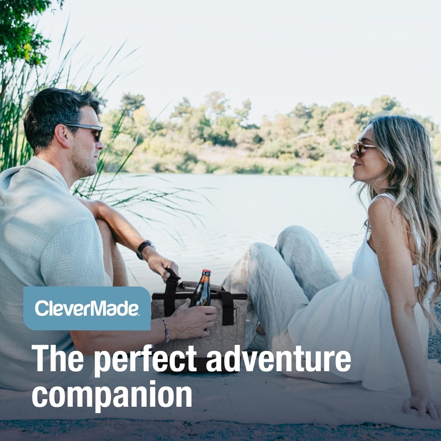 CleverMade Collapsible Insulated Cooler Bag – Leakproof Soft Folding Cooler for Beach, Travel, Car