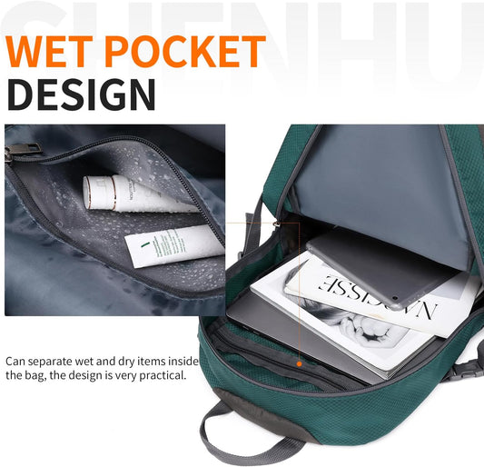 40L Hiking Backpack Lightweight Daypack Waterproof Travel Camping Backpack for Men Women Sport Packable