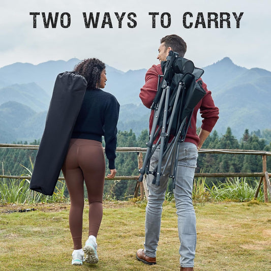 Portal Camping Chair with Lumbar Support for Adults Folding Portable High Back Oversized, 400LBS