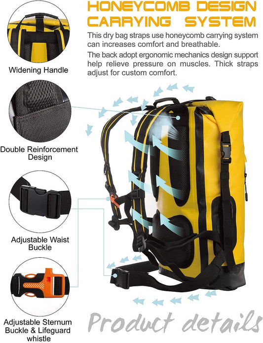 IDRYBAG Waterproof Backpack for Men 20L/30L/40L, Floating Dry Bag Kayak, Dry Backpack Hiking