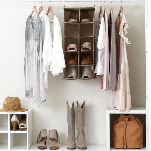 Household Essentials 10 Pocket Hanging Shoe Closet Organizer with Hooks