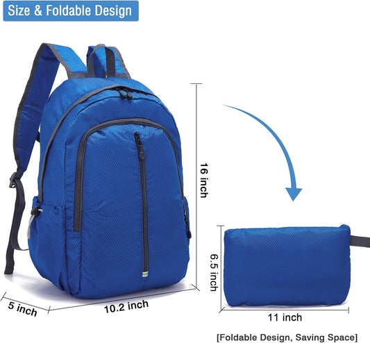 YZAOLL 25L Lightweight Packable Hiking Backpack Waterproof Hiking Daypack for Women Men Gym Backpack Travel Camping VacationDarkBlue