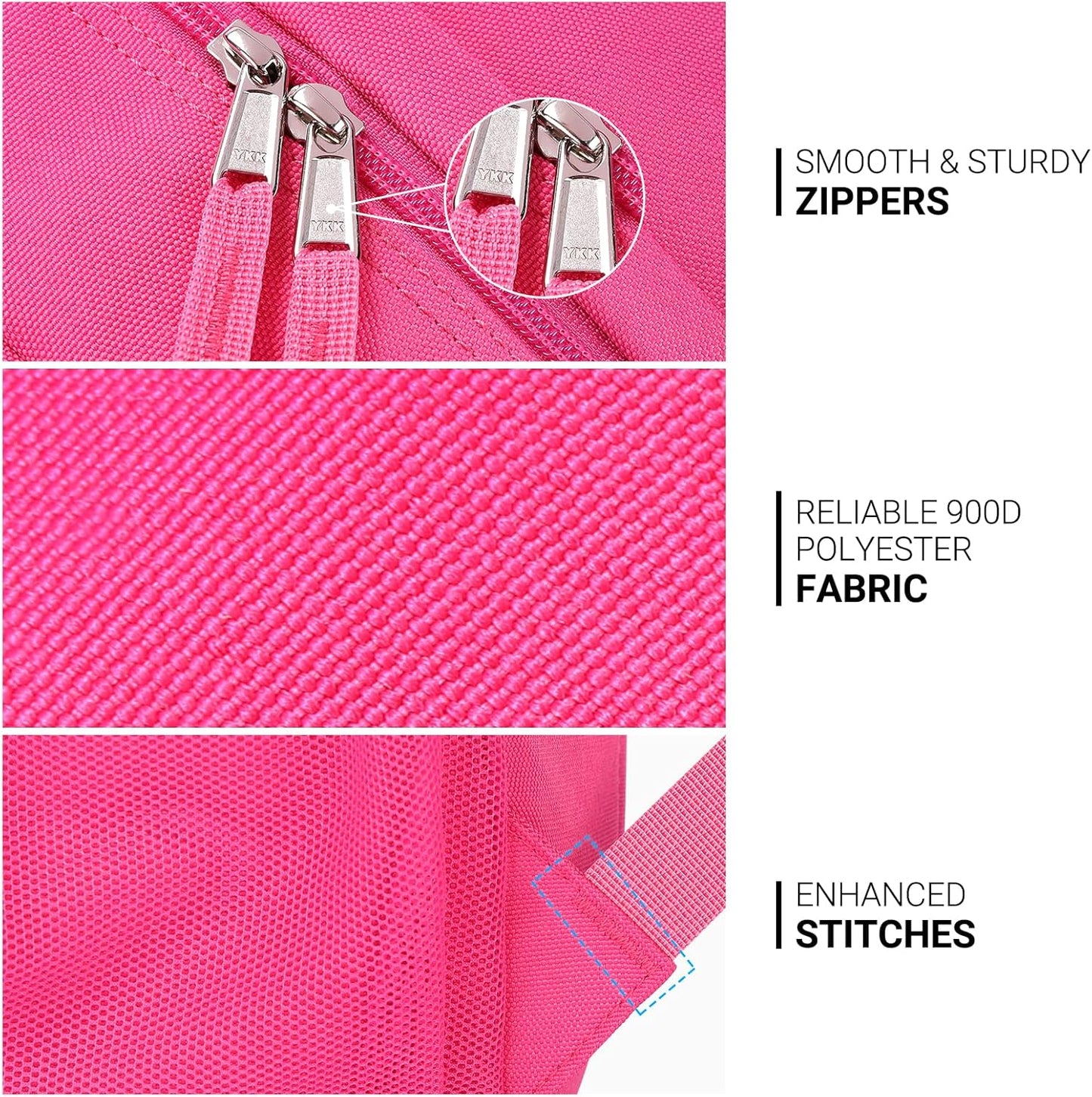 ZORFIN 26L Backpack for College, and Travel: Water Resistant Bookbag - Hotpink