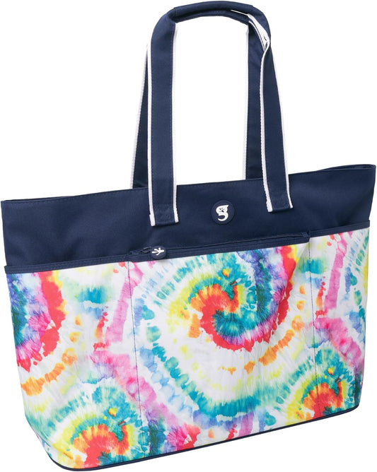 geckobrands Oversized Beach Tote – Large and Stylish Beach Bag with 4 Exterior Pockets and Zippered Internal Compartment