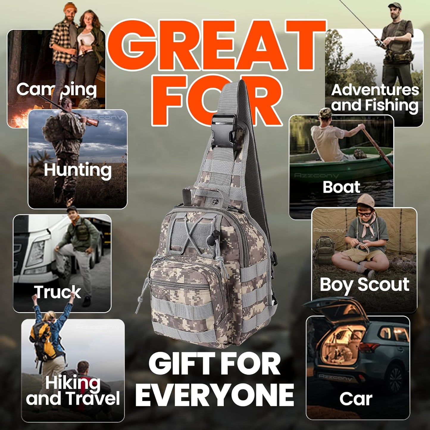 Emergency Survival Kit with First Aid Gears and Supplies - EDC Go Bugout Bag - Get Home Backpack for Camping Outdoor - Tactical Military Molle Pouch Grade - Gift for Man Woman