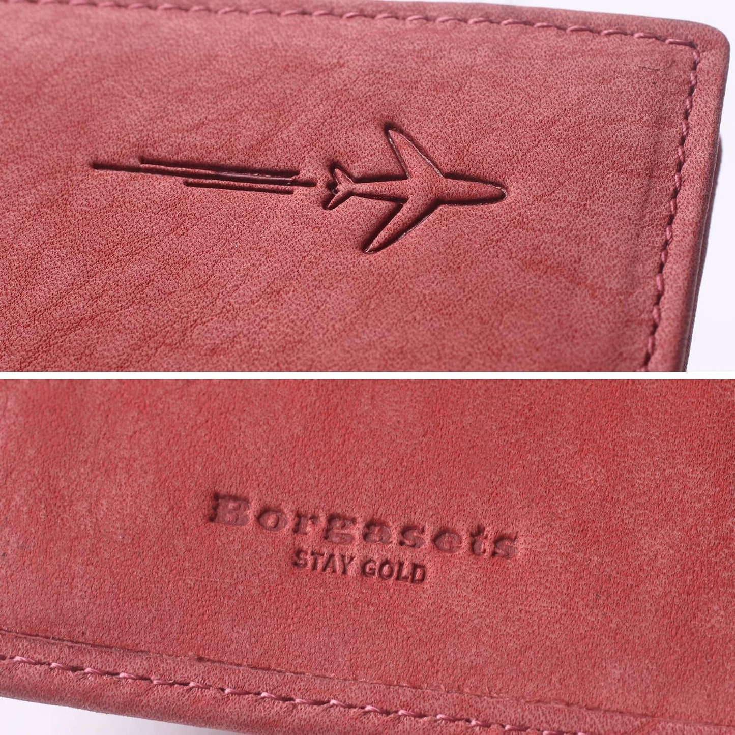 Genuine Leather Passport Case, RFID Passport Cover with Credit Card Holder for Women and Men Family ID Travel