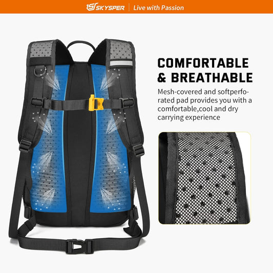 SKYSPER Small Hiking Daypack, 20L Lightweight Travel Backpacks Day Hike Pack with Waist Strap for Women Men