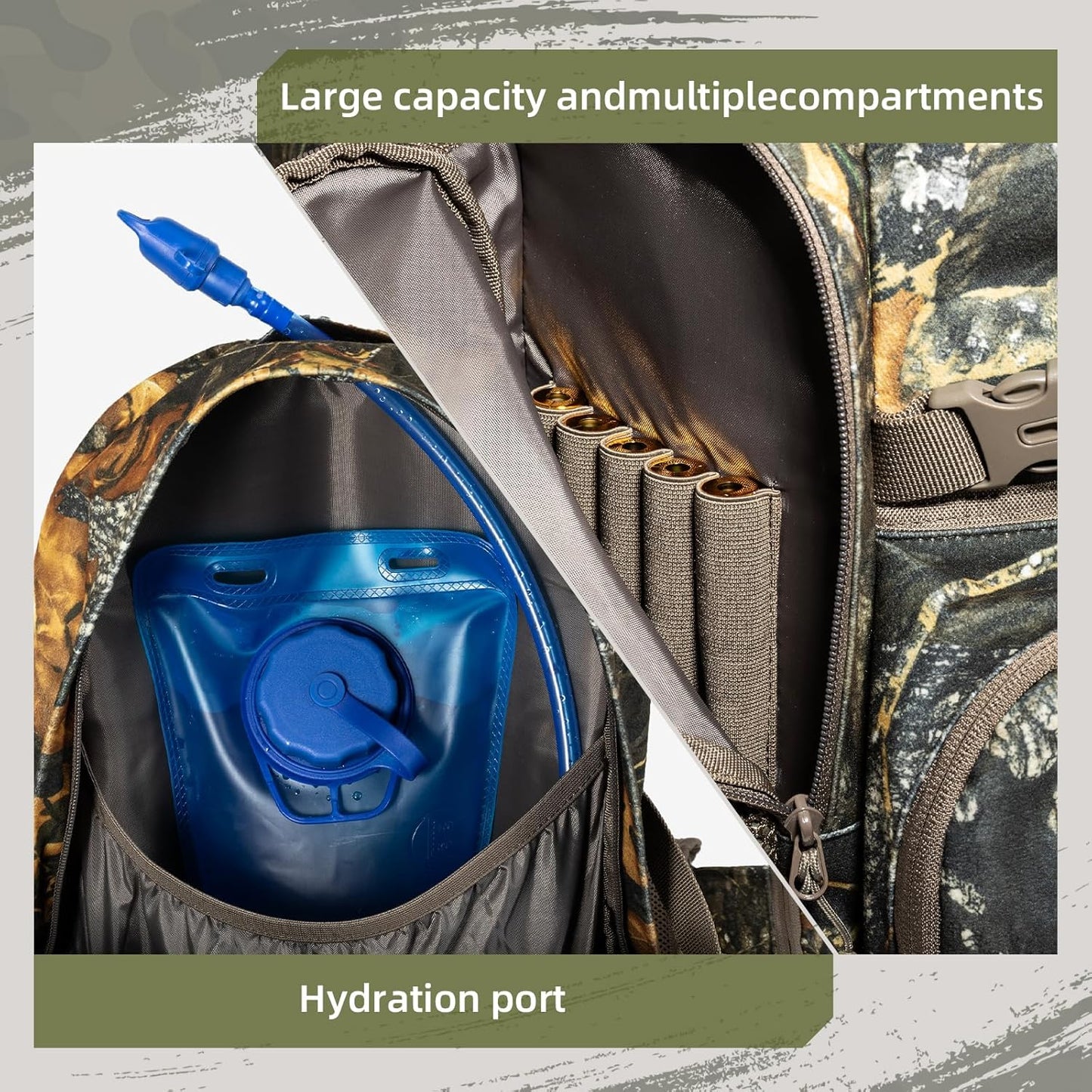 hunting backpack for men Waterproof Camo Hunting Pack gifts for men hunting gear Day Pack-BlessedLeaf-35L