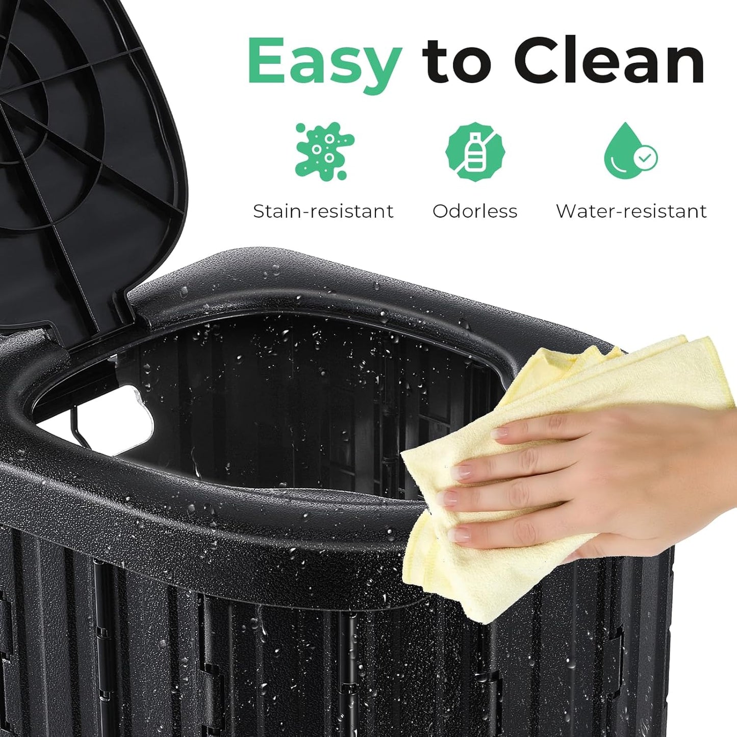 Camping Toilet, Portable Toilet for Adults, Camp Toilet with Handbag, Travel Potty for Camping, Hiking, RoadTrip, Car, Tent, Truck Drivers (black-15.7''H)