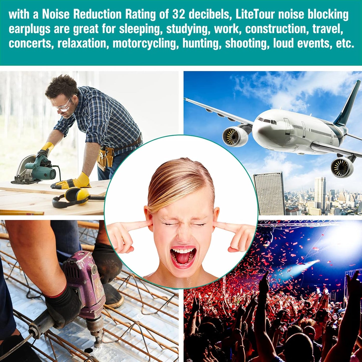 100 Pair Earplugs for Noise Cancelling Ultra Soft Foam Ear Plugs for Sleeping Noise Blocking Earplugs for Study Work Black Color