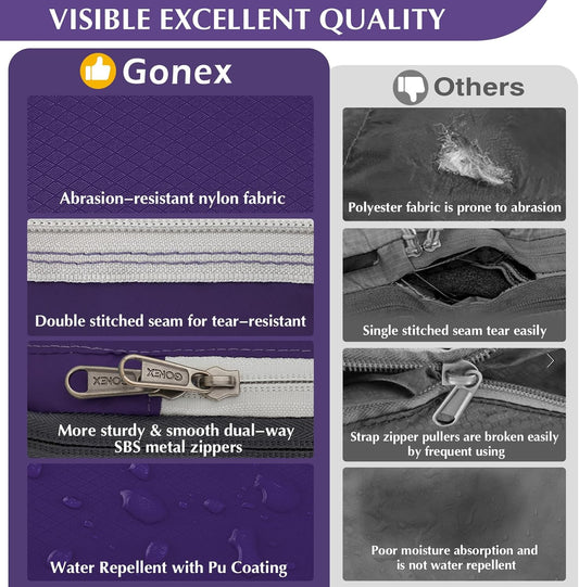 Gonex Compression Packing Cubes, 3pcs/4pcs Expandable Storage Travel Luggage Bags Organizers